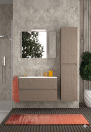 Mobile da Bagno Sospeso con Lavabo 80 cm e Specchio Urano Light Tortora      