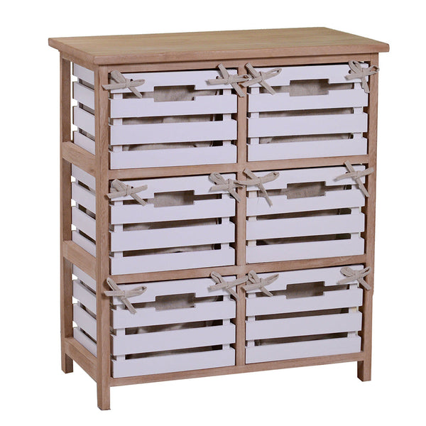 prezzo Cassettiera 6 Cassetti in Legno 58x30x66cm Arianna Naturale e Bianca
