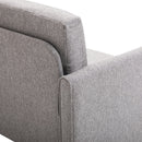 Divano 2 Posti 65x141x78 cm in Legno e Tessuto Lino  Grigio