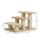 Scaletta per Gatti 3 Gradini 45x35x34 cm Beige