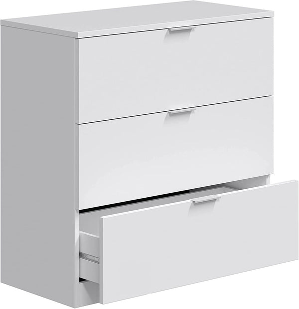 online Cassettiera 3 Cassetti 80x38x77 cm in Legno Bianca