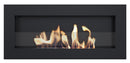Camino a Bioetanolo da Parete 90x40 cm con Vetro Flig Tampa Slim Nero