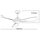 Ventilatore da Soffitto con 3 Pale e LED Ø130 cm 5 Velocità Martec Scorpion Bianco