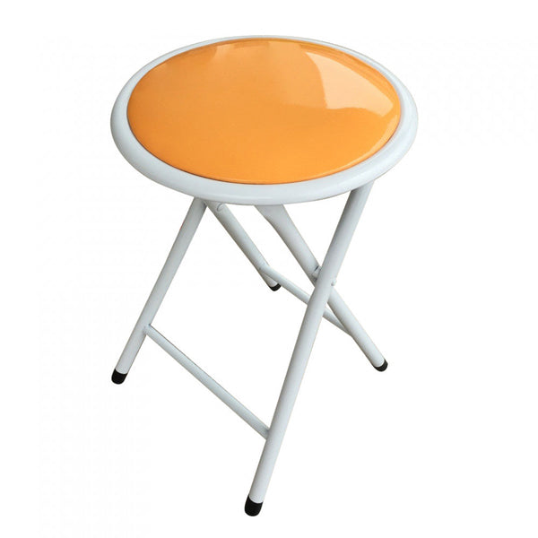 Sgabello Pieghevole da Campeggio Slim Ø30x45 h cm in Acciaio Arancione prezzo