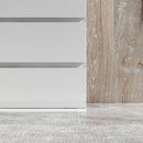 Cassettiera 4 Cassetti 55x33x80 cm Design Moderno in Legno Bianco 
