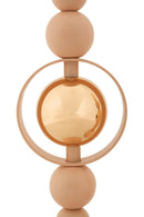 Porta Candele Saturno Rosa Set 2 Pz Ø10x33 cm - Ø10x27 cm in Ferro Rosa e Oro      