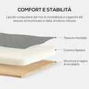 Divano 2 Posti 140x72x82 cm con Vano Contenitore Effetto Velluto Grigio  