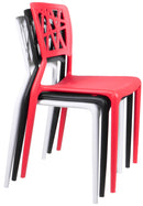 Set 4 Sedie da Giardino in Polipropilene Vandi Nere