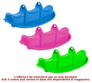 Dondolo 3 Posti 104x44x37 cm in Plastica Blu o Rosa o Verde