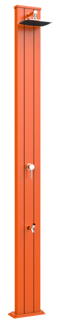 sconto Doccia Solare da Esterno Giardino 30L Miscelatore e Lavapiedi Arkema Spring S Arancio