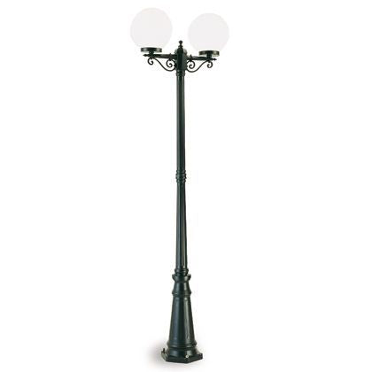 Lampada Palo Alto Due Luci per Giardino Colore Nero Diametro 25Cm per Esterno Linea Sfera Livos online