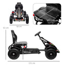 Go Kart a Pedali per Bambini 5-12 Anni con Sedile Regolabile e Freno a Mano Nero   