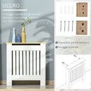 Copritermosifone 78x19x83 cm in MDF e Legno Truciolare Bianco