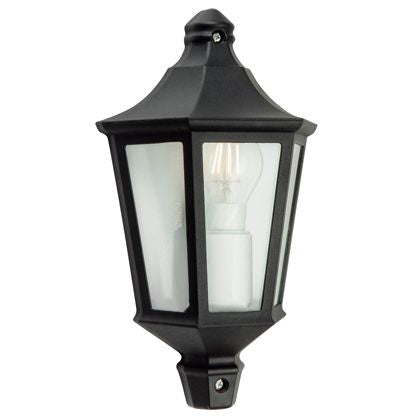 online Lampada Applique Mezza Lanterna Esagonale Piccola Colore Nero per Esterno Linea Wall Sovil