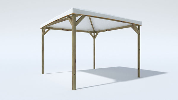 sconto Gazebo da Giardino 300x300 cm Copertura in Telo PVC Joy Pocket in Legno Verde e Bianco
