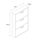 Scarpiera Salvaspazio 3 Ante Doppia Profondità 18 Paia 65x25x119,4 cm in Truciolare Nobilitato Cemento