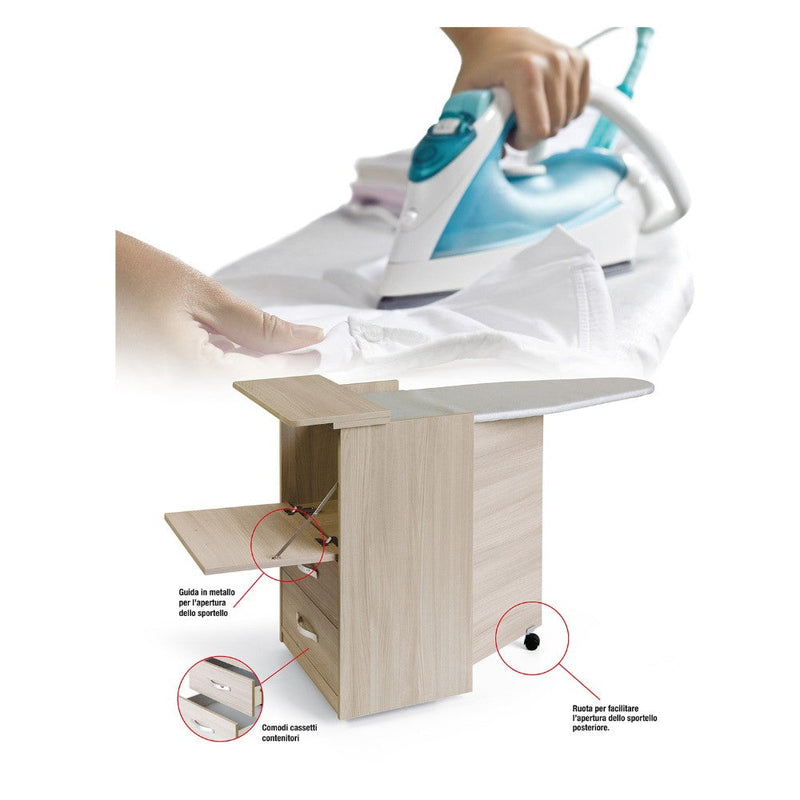 Mobile con Asse da stiro Integrato noce antico