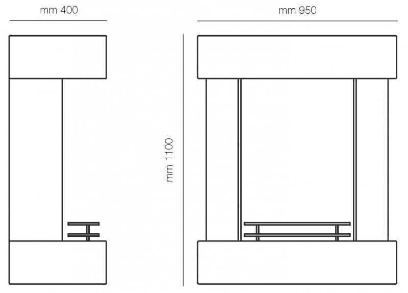 Camino a Bioetanolo da Pavimento 110x95 cm Karlsen Sanremo Bianco