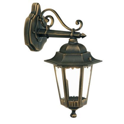 online Lampada Applique Media in Basso Colore Nero e Oro per Esterno Linea Merlet Sovil
