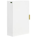 Pensile Mobile Bagno Sospeso con Anta Decorata 40x15x60 cm in MDF Bianco 