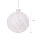 Set 4 Palline Decorative per Albero di Natale con Glitter Ø10 cm Bianco/Glitter