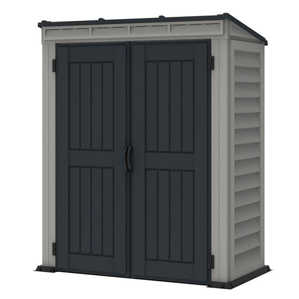 acquista Casetta da Giardino Porta Attrezzi 91x170x202 cm in PVC Grigio/Grigio Scuro