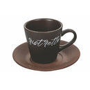 Set 6 Tazzine da Caffè con Piattino e Stand Ø6x6 cm in Gres VdE Tivoli 1996 Shades of chocolat