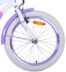 Bicicletta per Bambine 20" Freni Vbrake Cambio Shimano 7 Marce e Cavalletto con Cestino e Portapacchi Viola