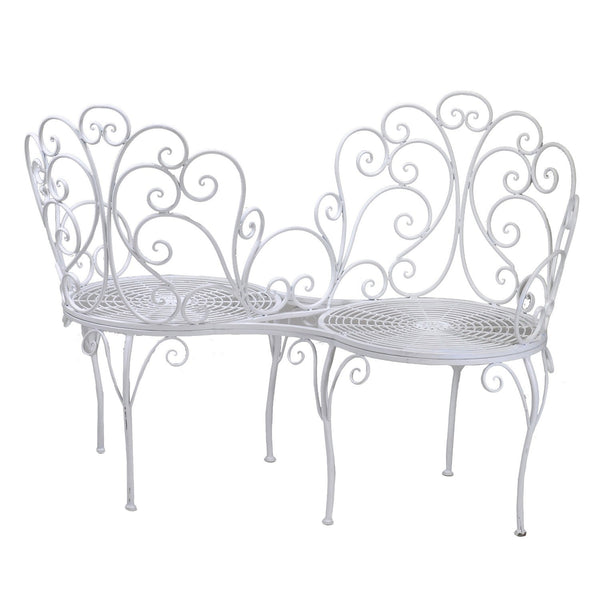 acquista Poltrona Doppia da Giardino in Ferro 125x55H93,5cm Viareggio Bianca