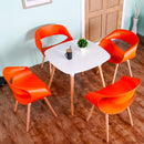 Set 4 Sedie in Polipropilene 45x71x60 cm Gambe in Faggio Fold Arancione