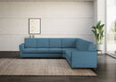 Divano Angolare 7 Posti 288x288x85 cm Yasel in Tessuto Avio
