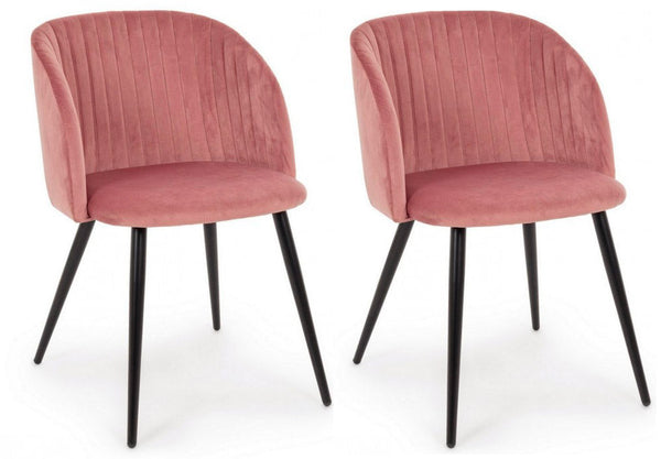Set 2 Sedie 53x57x81,5h cm Queen Velvet Blush sconto