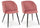 Set 2 Sedie 53x57x81,5h cm Queen Velvet Blush