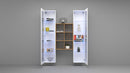 Parete Attrezzata Soggiorno 140x30x180 cm Maruska n°19 Bianco Lucido/Rovere Wotan 