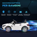 Macchina Elettrica per Bambini Licenza Mercedes SLC 300 con Telecomando Bianco  