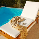 Cuscino per Sdraio Lettino Prendisole da Giardino 198x74x8 cm in Similpelle Crema