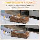 Camino a Bioetanolo da Tavolo 33x16x18 cm Serbatoio da 0.15L Legno Naturale