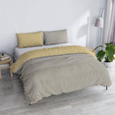 Copripiumino con Sacco e Federe in Tinta Unita Double Face Linea Vera Grigio Chiaro e Panna