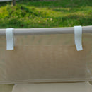 Set 2 Lettini Prendisole Pieghevoli 137x56x82 cm in Metallo Tessuto a Rete Beige