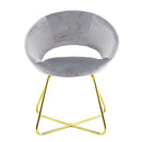 Poltrona Imbottita 66x65x68 cm in Tessuto Effetto Velluto Grigio
