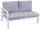 Set Salotto da Giardino Divano Angolare Tavolino e Pouf in Alluminio New Irvine Bianco