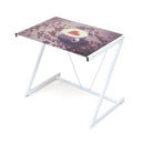 Tavolino Scrivania in Ferro con Piano in Vetro Temperato Picture Cappuccino