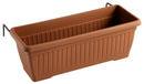 Vaso 60x20x17,3 cm in Polipropilene con Supporto Kit Cassetta Coste 60 Terracotta