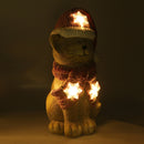 Gatto in Resina con Led cappello rosso cm 19,5x18,5xh40