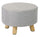 Pouf in Tessuto e Legno Massello 41x28H cm Fumer Grace Grigio