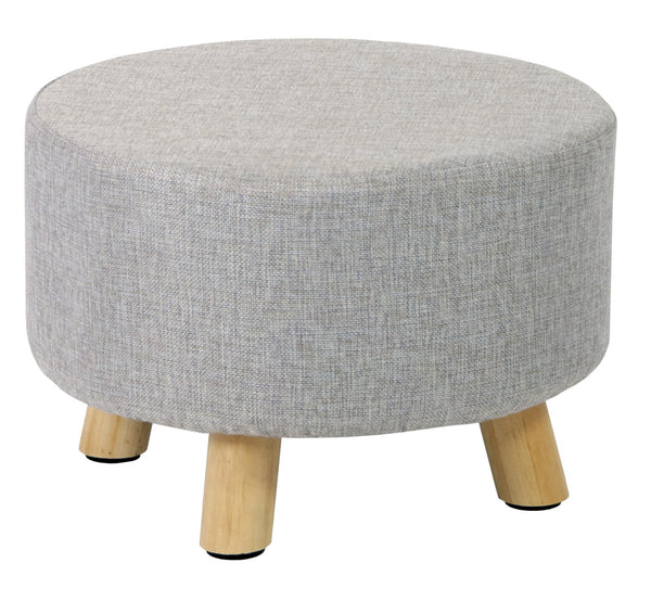 Pouf in Tessuto e Legno Massello 41x28H cm Fumer Grace Grigio sconto