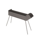 Cuoci Arrosticini a Carbone Filoteo 100x14x75 cm Rampa di Carico e Scarico Cenere in Acciaio Nero  