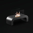 Camino a Bioetanolo da Pavimento 75,5x30x45,5 cm 2000W 1,5L Trento Nero 