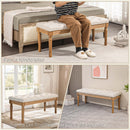 Panca Fondoletto Seduta Trapuntata a Bottoni 120x41x48 cm Crema   