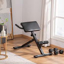 Panca Fitness per Addominali Altezza Regolabile Sedia Romana Nera